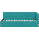  Kutni okvir kreveta s uzglavljem Tirkizna 80 cm x 200 cm Baršun | shoptok.hr