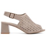 GOODIN Beige suede heeled sandals | shoptok.hr