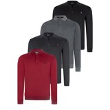 Dewberry QUADRUPLE SET V4007 MEN'S SWEATSHIRT-BLACK-NAVY-ANTHRACITE-BURGUNDY Cijene