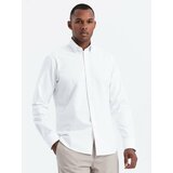 Ombre Oxford REGULAR men's fabric shirt - white Cene