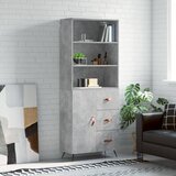 vidaXL Visoka komoda betonsko siva 69,5x34x180 cm inženirski les Cene