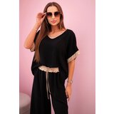 Kesi Włoski Viscose set with golden trim black | Shoptok.si