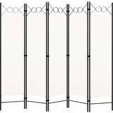 vidaXL Sobna pregrada s 5 panela krem-bijela 200 x 180 cm Cijene