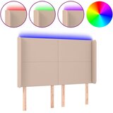  LED uzglavlje boja cappuccina 147x16x118/128cm od umjetna koža | Eponuda.com