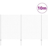 vidaXL verižna ograja s 20 U postajami Srebrna 1.4x10 m Jeklo | Shoptok.si