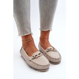 S. BARSKI Women's Leather Moccasins with Beige Decoration S.Barski LR339 | ePonuda.com