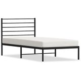  Metalni okvir za krevet s uzglavljem crni 90x190 cm | shoptok.hr