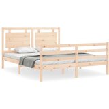 vidaXL Okvir kreveta s uzglavljem 160 x 200 cm od masivnog drva | shoptok.hr