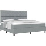  Krevet s opruga kutije Svijetlo siva 200 x 200 cm tkanina Slike