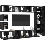  Set TV komoda Zidne 10 pcs Crni hrast Konstruirano drvo | Eponuda.ba