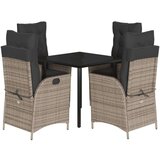 vidaXL 5-dijelni vrtni blagovaonski set sivi od poliratana | shoptok.hr