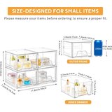 STEBOPUM 4x prozoren zložljiv organizator s predalom 18,5×15×11cm | Shoptok.si