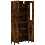  Visoka komoda dimljeni hrast 69,5x34x180 cm konstruiranog drva | shoptok.hr