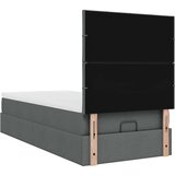 vidaXL Otomanski posteljni okvir z vzmetnico siv 80x200 cm blago | Shoptok.si