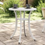 vidaXL Vrtna miza bela Ø48x53 cm liti aluminij | Shoptok.si