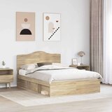  Konstrukcija postelje z vzglavjem Sonoma hrast 150 x 200 cm, (5000102296) | Shoptok.si