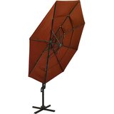  Vrtni suncobran s 4 razine i stupom 3 x 3 m terakota | Eponuda.com
