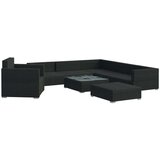  8-dijelna vrtna garnitura od poliratana s jastucima crna - Crno-bijelo 8 | shoptok.hr