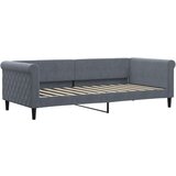 vidaXL Izvlečna dnevna postelja temno siva 90x200 cm žamet | Shoptok.si