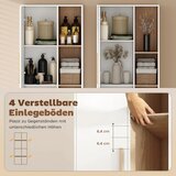  Biblioteka visine 176 cm 4 otvorene police 2 ormarića samostojeća biblioteka MDF bijela | shoptok.hr