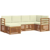  Sekcijska garnitura s jastukom 6 pcs Prirodna i krem | shoptok.hr