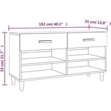 Ormarić za cipele bijeli 102 x 35 x 55 cm od konstruiranog drva | shoptok.hr