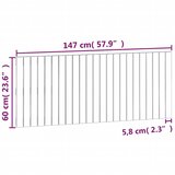 Zidno uzglavlje crni 147x3x60 cm od masivne borovine | Eponuda.com