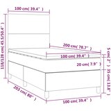  box spring s madracem LED svjetlosivi 100x200 cm tkanina | shoptok.hr