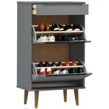 Ormarić za cipele MOLDE sivi 59,5x35x103 cm masivna borovina | Eponuda.ba