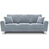 Cosmopolitan Design Svijetlo plava baršunasti sklopiva/s prostorom za odlaganje sofa 235 cm Kyoto – Cijene