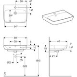 Geberit LAVABO ZIDNI SELNOVA SQUARE 600X460 GEBERIT 500.300.01.7 | ePonuda.com