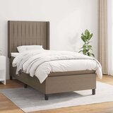  Box spring postelja z vzmetnico taupe 100x200 cm blago Cene