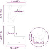  Noge s ukosnicama za stolić za kavu 4 kom. Prirodni čelik 10 cm Puni čelik - Prirodna 10 cm 1 2 rods | shoptok.hr