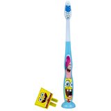 NOBRAND Tinokou, Ergonomska otroška zobna ščetka - Sponge Bob, Modra, (5000071271) | Shoptok.si