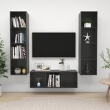 The Living Store Komplet TV omaric 3-delni visok sijaj siva iverna plošča - Komplet TV Omaric, (21373955) Cene