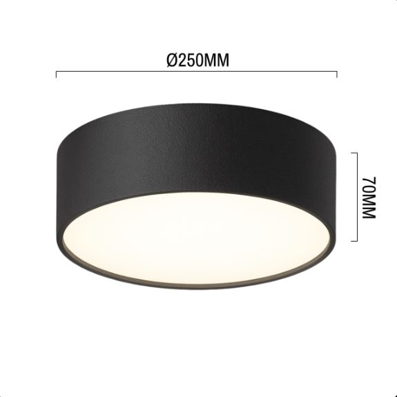 Ilumnia Stropna svetilka Evelyn L 250 - črna, On / Off | Shoptok.si