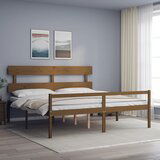 The Living Store Postelja za starejše z vzglavjem medeno rjava 200x200 cm lesa - Postelja Za Starejše, (21484858) Cene