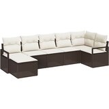  Set sofe 7 kom. Smeđa i krem poliratan 287 x 122 x 85 cm | shoptok.hr