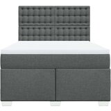 vidaXL Box spring postelja z vzmetnico temno siva 160x200 cm blago | Shoptok.si