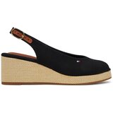 Tommy Hilfiger Espadrile Flag Mid Wedge Espad Slingback FW0FW08595 Črna Cene