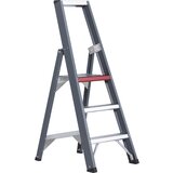 Altrex Aluminijasta dvokraka lestev s stopnicami, vzpenjanje z ene strani, z odlagalno posodo, 3 stopnice, delovna višina 2700 mm | Shoptok.si