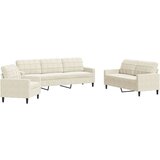  3-dijelni set sofa s jastucima krem baršunasti | shoptok.hr
