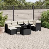 vidaXL 8-dijelni set vrtnih sofa od poliratana s jastucima crni | shoptok.hr
