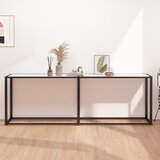 Maison Chic konzolna miza - miza ob steni beli marmor 220x35x75,5 cm kaljeno steklo, (21786224) | Shoptok.si