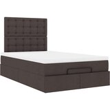 vidaXL Otomanski posteljni okvir z vzmetnico rjav 120x200 cm blago | Shoptok.si