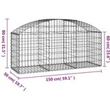  Gabionska košara s lukom 150x50x60/80 cm pocinčano željezo | Eponuda.com