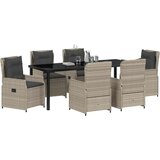 Vrtni set za objed 7 kom. Svijetlo siva poliratan | shoptok.hr