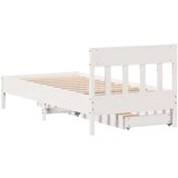 vidaXL Okvir kreveta bez madraca bijeli 90 x 200 cm masivna borovina | shoptok.hr