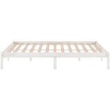  Okvir za krevet od masivne borovine bijeli 140 x 190 cm | shoptok.hr