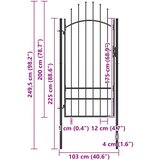  Vrtna vrata Woerden čelik 1x2 m crna | shoptok.hr